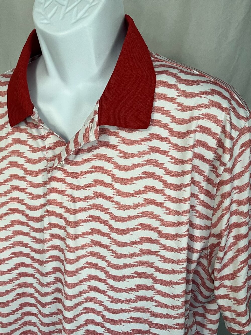 ⛳ Bonobos Men's Red White Slim Fit Performance Golf Polo Shirt XL 🐒